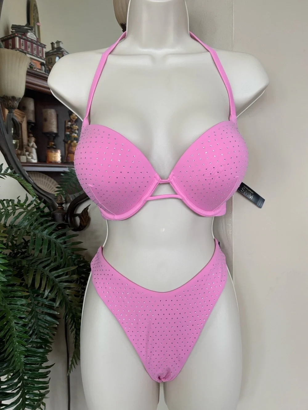 Brand New Victoria's Secret Swim Bombshell Bra Push Up Bikini Brazilian Pink